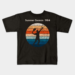 Summer Season 1984 Retro Tennis Outdoor Sports Retro Sunset Design Kids T-Shirt